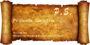 Prihoda Sarolta névjegykártya